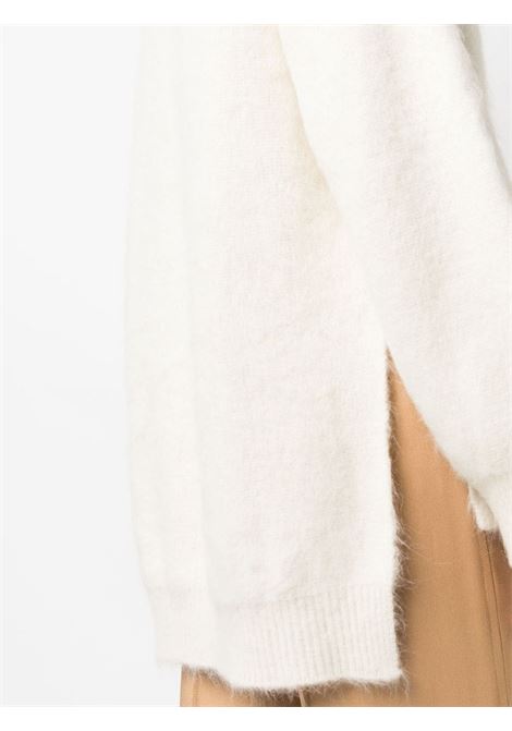 White long-sleeved textured-finish jumper - women JIL SANDER | J02GP0149J14616103
