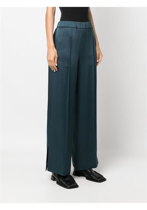 Petrol blue elastic-waist satin trousers - women JIL SANDER | J02KA0181J76018019