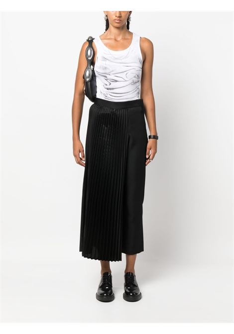 Black pleated-panel cropped trousers - women JUNYA WATANABE | JLP0021