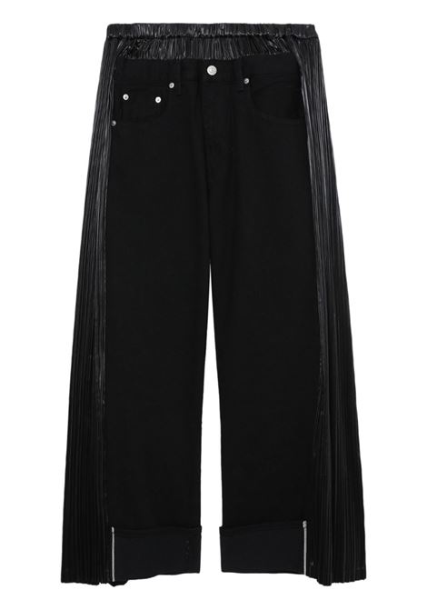 Black logo-patch panelled-design cropped trousers - women JUNYA WATANABE | JLP1021