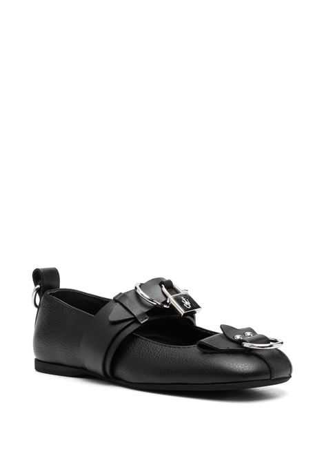 Black buckle-detail ballerina shoes - women JW ANDERSON | ANW41012A18100999