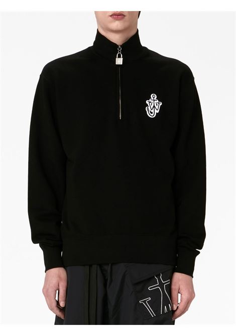 Black logo-embroidered half-zip sweatshirt- unisex JW ANDERSON | JO0164PG0861999