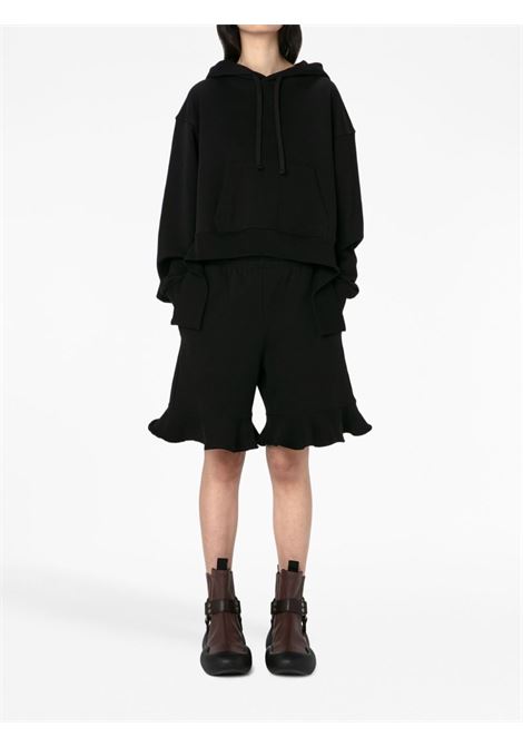Black deconstructed cropped sweatshirt - women JW ANDERSON | JW0097PG1310999