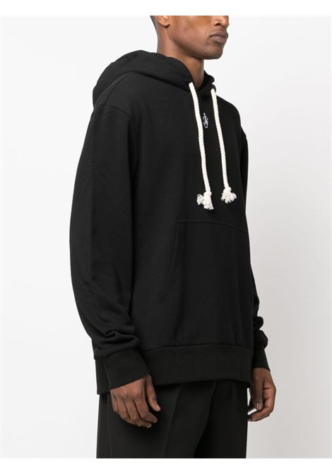 Black logo-embroidered drawstring sweatshirt - men JW ANDERSON | JW0111PG1339999