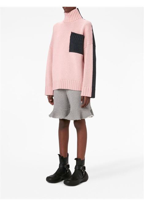 Pink and grey two-tone high-neck jumper - unisex JW ANDERSON | KW0939YN0144360