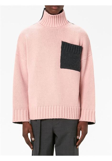 Pink and grey two-tone high-neck jumper - unisex JW ANDERSON | KW0939YN0144360