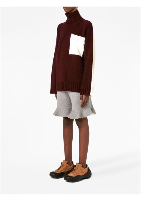 Burgundy and white two-tone high-neck jumper - unisex JW ANDERSON | KW0939YN0144476