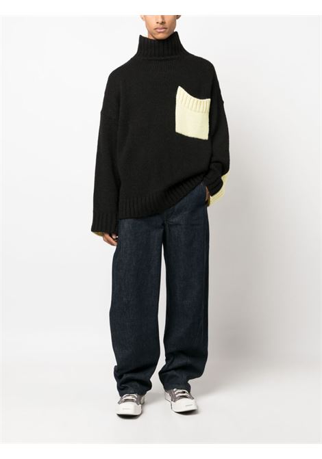 Black and mint two-tone long-sleeved jumper - unisex JW ANDERSON | KW0939YN0144973