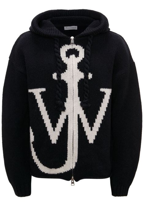 Black logo-print zip-up sweatshirt - unisex JW ANDERSON | KW0948YN0170888