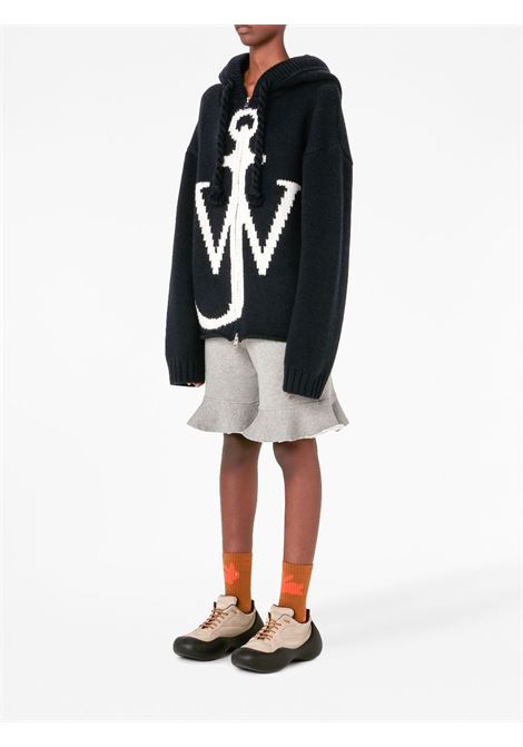 Black logo-print zip-up sweatshirt - unisex JW ANDERSON | KW0948YN0170888