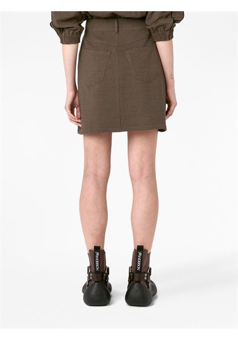 Brown check-print belted skirt - women  JW ANDERSON | SK0148PG1320600