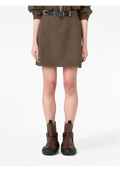 Brown check-print belted skirt - women  JW ANDERSON | SK0148PG1320600