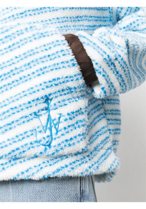 Light blue and white logo-embroidered fleece sweatshirt- men JW ANDERSON | TP0255PG1341800