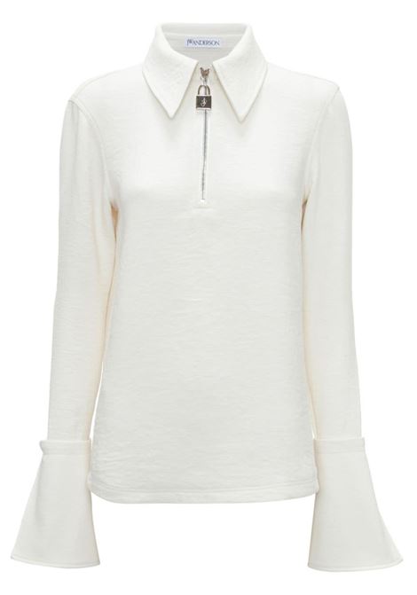 Top a maniche lunghe con zip in bianco - donna JW ANDERSON | TP0375PG1253002