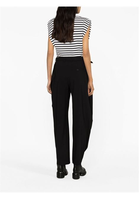 Black fold-over tapered trousers - women  JW ANDERSON | TR0295PG1321999