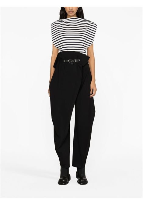 Black fold-over tapered trousers - women  JW ANDERSON | TR0295PG1321999