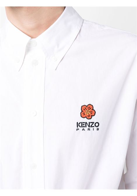 Camicia Boke Flower con ricamo in bianco - uomo KENZO | FD55CH4109LH01