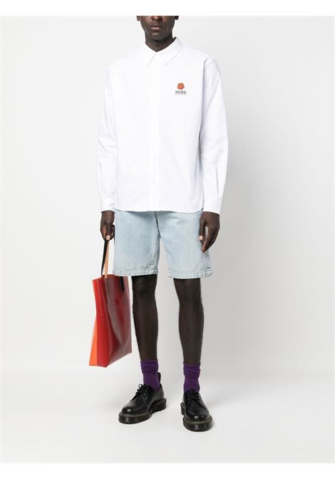 Camicia con logo in bianco - uomo KENZO | FD55CH4109LO01