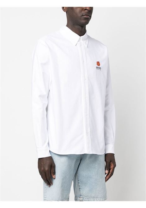 Camicia con logo in bianco - uomo KENZO | FD55CH4109LO01