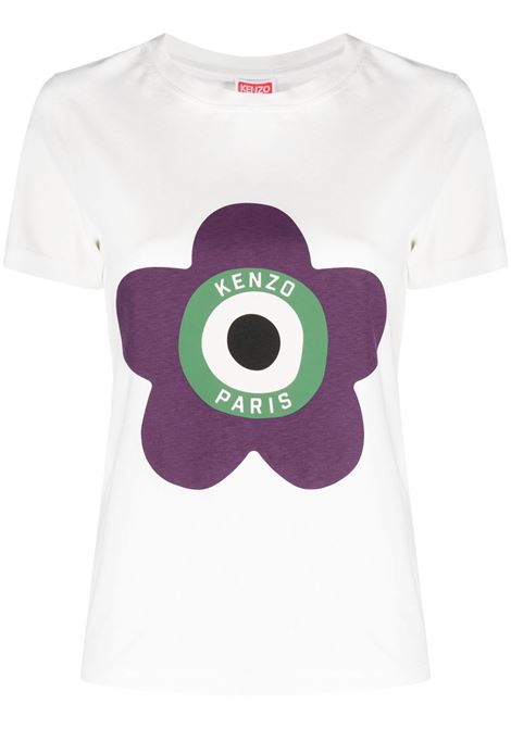 T-shirt Boke Flower con stampa in bianco - donna KENZO | FD62TS0624SO02