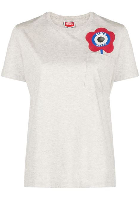 T-shirt con stampa Target in grigio - donna KENZO | FD62TS0644SO93