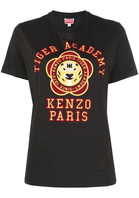 T-shirt con stampa grafica in nero - donna KENZO | FD62TS0724SO99J