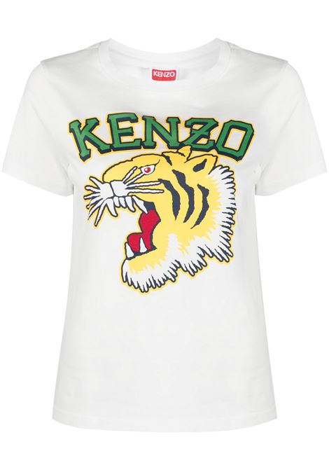 T-shirt con stampa grafica in bianco - donna KENZO | FD62TS0844SO02