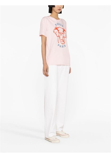 T-shirt Varsity Jungle con ricamo in rosa - donna KENZO | FD62TS0854SO34