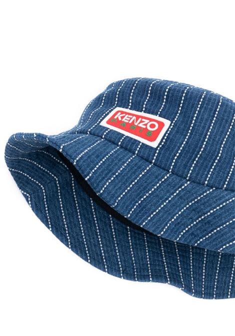 Cappello bucket denim con applicazione in blu - unisex KENZO | FD65AC5046F2DS