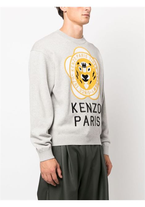 Maglione tiger con logo in grigio - uomo KENZO | FD65PU4293BB93