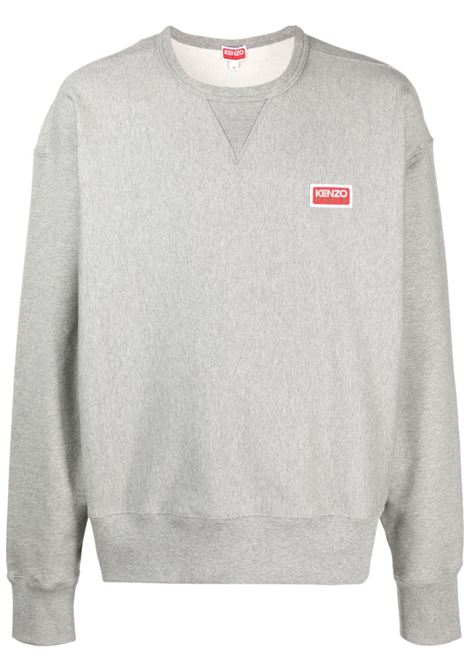 Grey logo-patch sweatshirt - men KENZO | FD65SW0714ME94