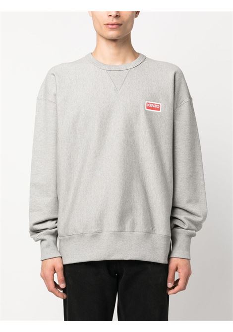 Grey logo-patch sweatshirt - men KENZO | FD65SW0714ME94