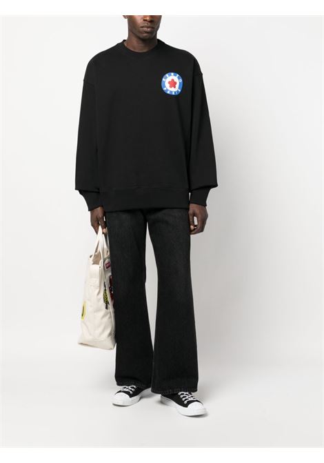 Black logo-print cotton sweatshirt - men KENZO | FD65SW0734MF99J