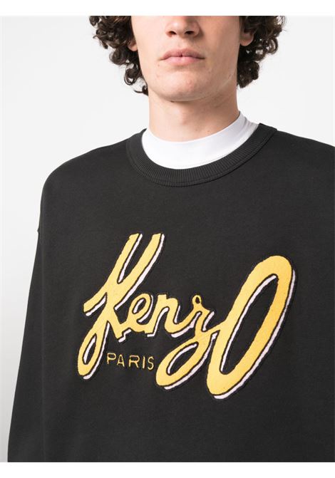 Black logo-print sweatshirt - men KENZO | FD65SW0884MB99J