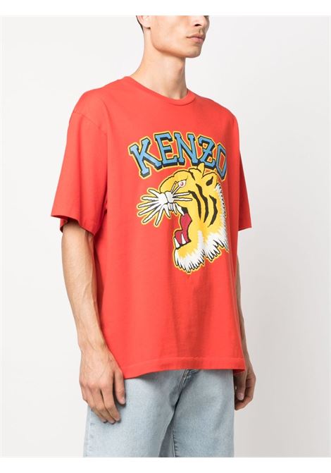 T-shirt con stampa in rosso - uomo KENZO | FD65TS0084SG21