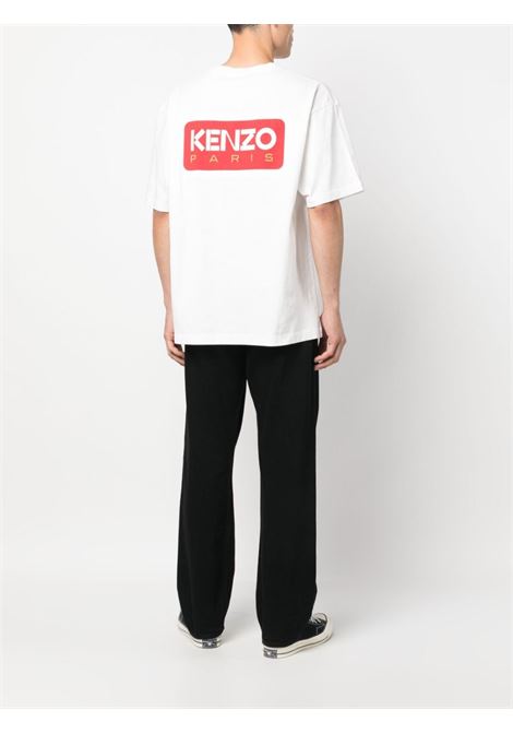 T-shirt con applicazione Kenzo Paris in bianco - uomo KENZO | FD65TS1084SY02