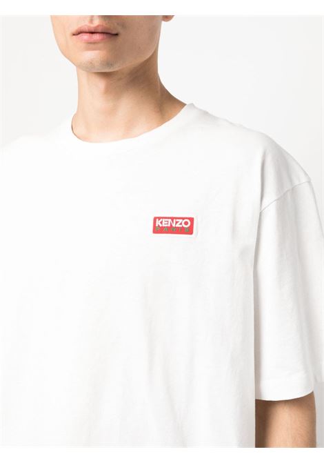 T-shirt con applicazione Kenzo Paris in bianco - uomo KENZO | FD65TS1084SY02