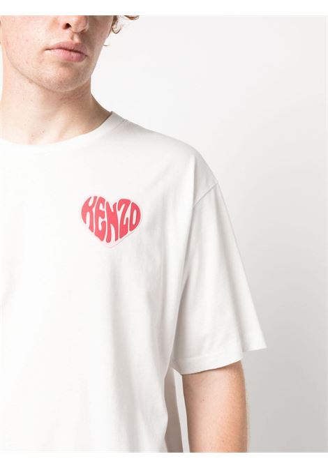 T-shirt con stampa in bianco - uomo KENZO | FD65TS1154SO02