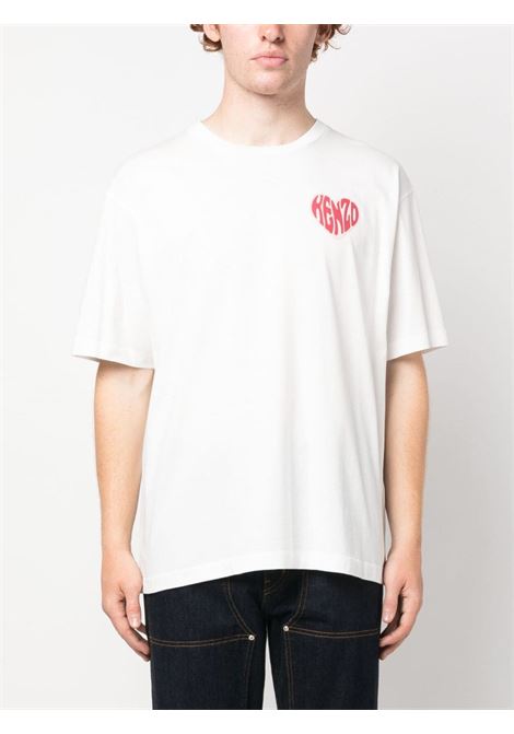 T-shirt con stampa in bianco - uomo KENZO | FD65TS1154SO02