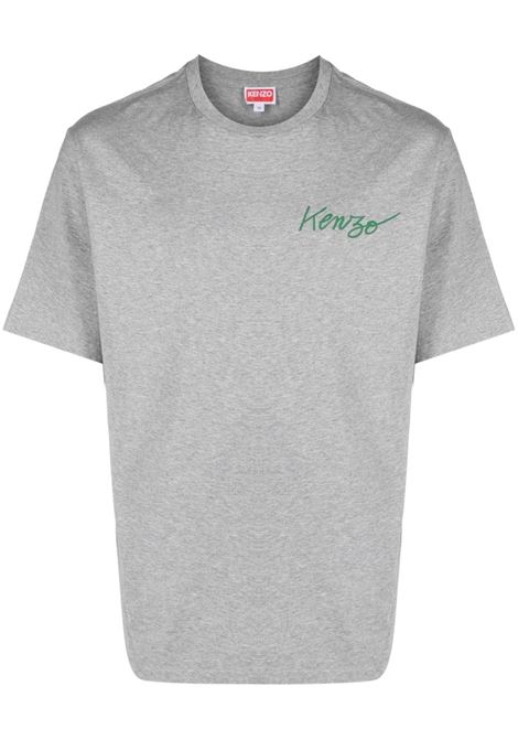T-shirt con logo in grigio - uomo KENZO | FD65TS1214SO94