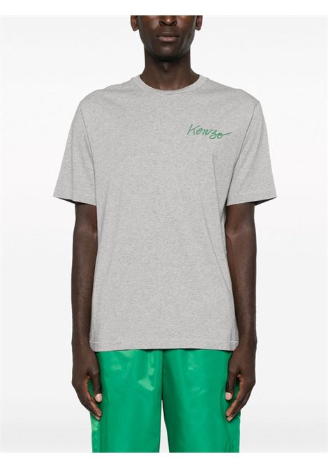T-shirt con logo in grigio - uomo KENZO | FD65TS1214SO94
