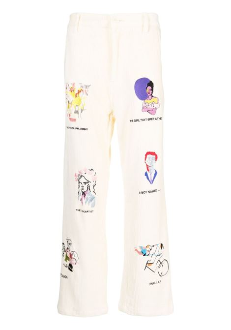 White Museum embroidered corduroy trousers - men KIDSUPER | PT14CRM
