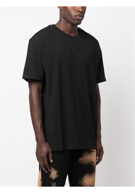 T-shirt con ricamo in nero - uomo KSUBI | MEX21TE001BLK