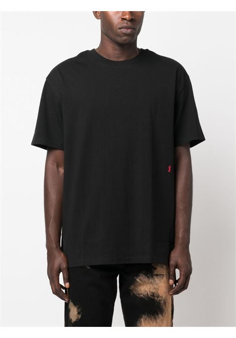 Black logo-embroidered T-shirt - men KSUBI | MEX21TE001BLK