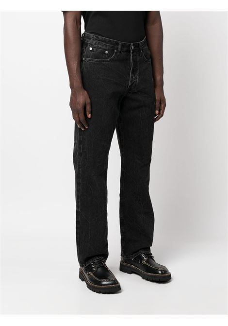 Jeans dritti a vita media in nero - uomo KSUBI | MPF23DJ029BLK