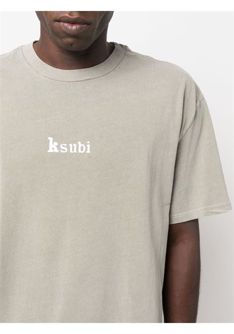 T-shirt con stampa Dreaming Biggie in verde - uomo KSUBI | MPF23TE022GRN