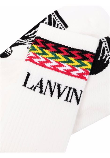 Calzini a metà polpaccio con logo in bianco e multicolore - uomo LANVIN | AMSALCHSLVN100S1