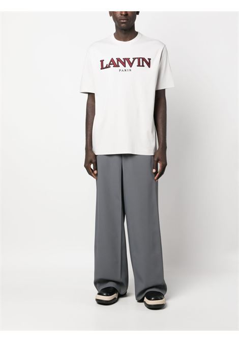 T-shirt con applicazione in grigio - uomo LANVIN | RMTS0010J20704