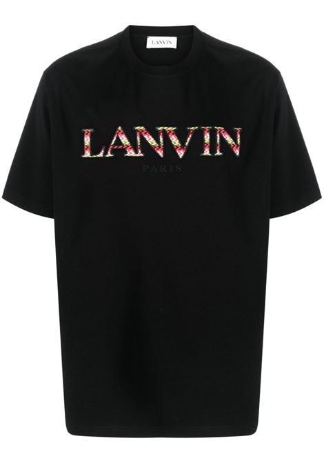 T-shirt con applicazione in nero - uomo LANVIN | RMTS0010J20710