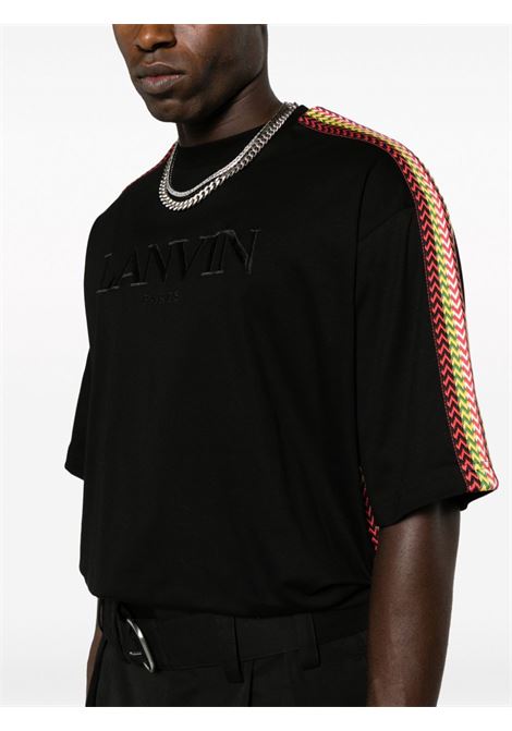 T-shirt Curb con decorazione in nero - uomo LANVIN | RMTS0026J19610